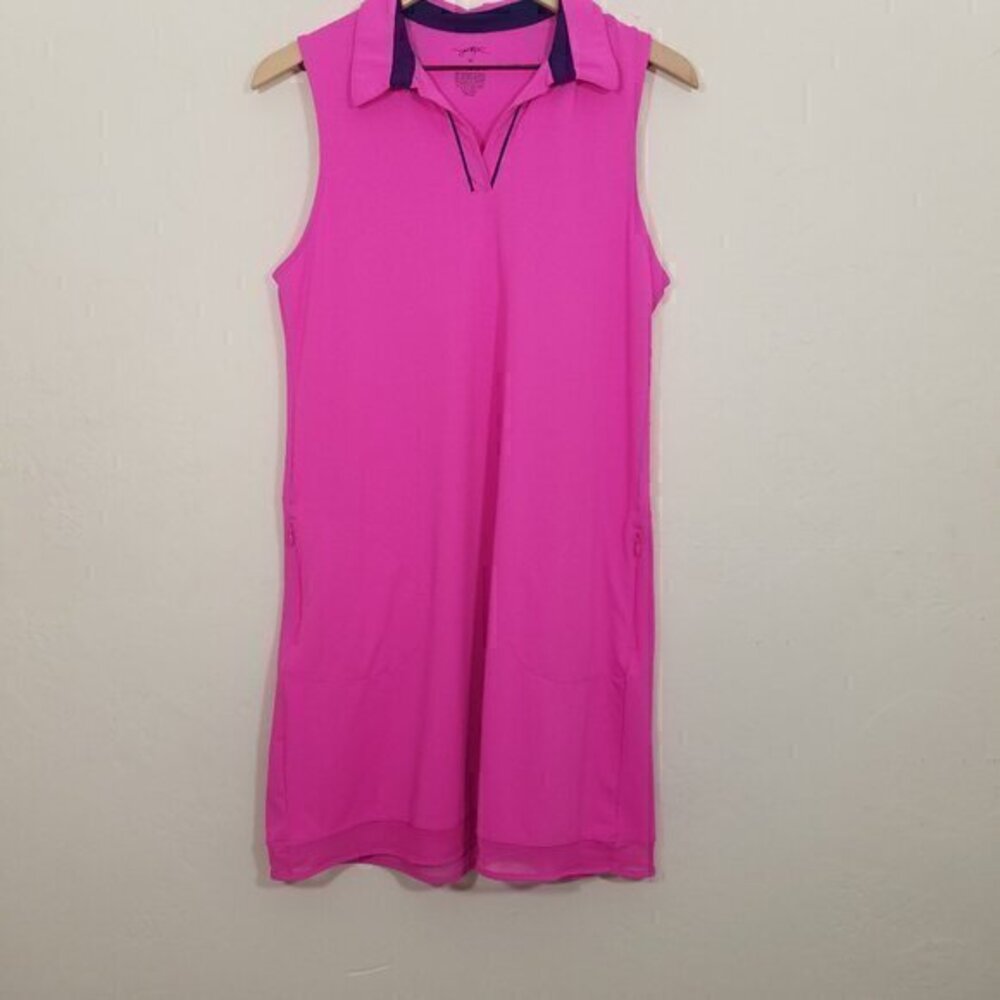 K by Gottex Golf and Tennis Sleeveless Active Sport Dress with Pockets Pink
